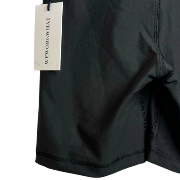 WeWoreWhat Lace Up Detail Black Biker Shorts High Rise 6" Inseam Extra Small XS - Picture 10 of 16